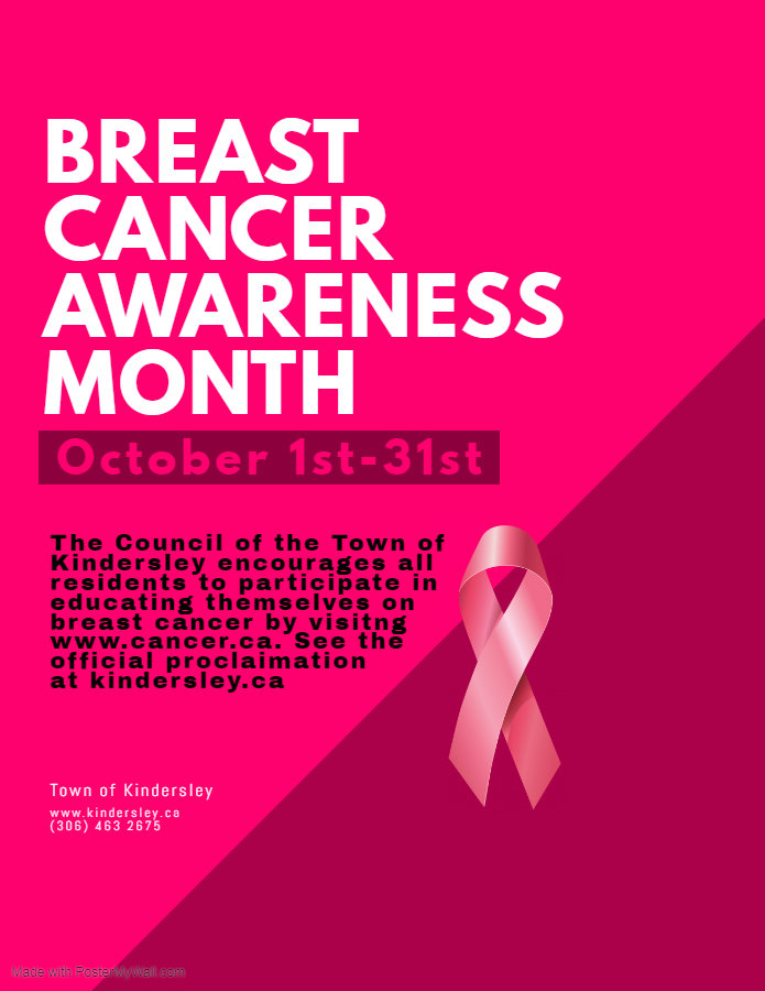 October 1st 31st Is Breast Cancer Awareness Month Town Of Kindersley