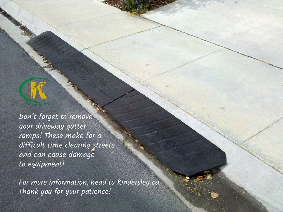 Remove Your Driveway Gutter Ramps Town of Kindersley