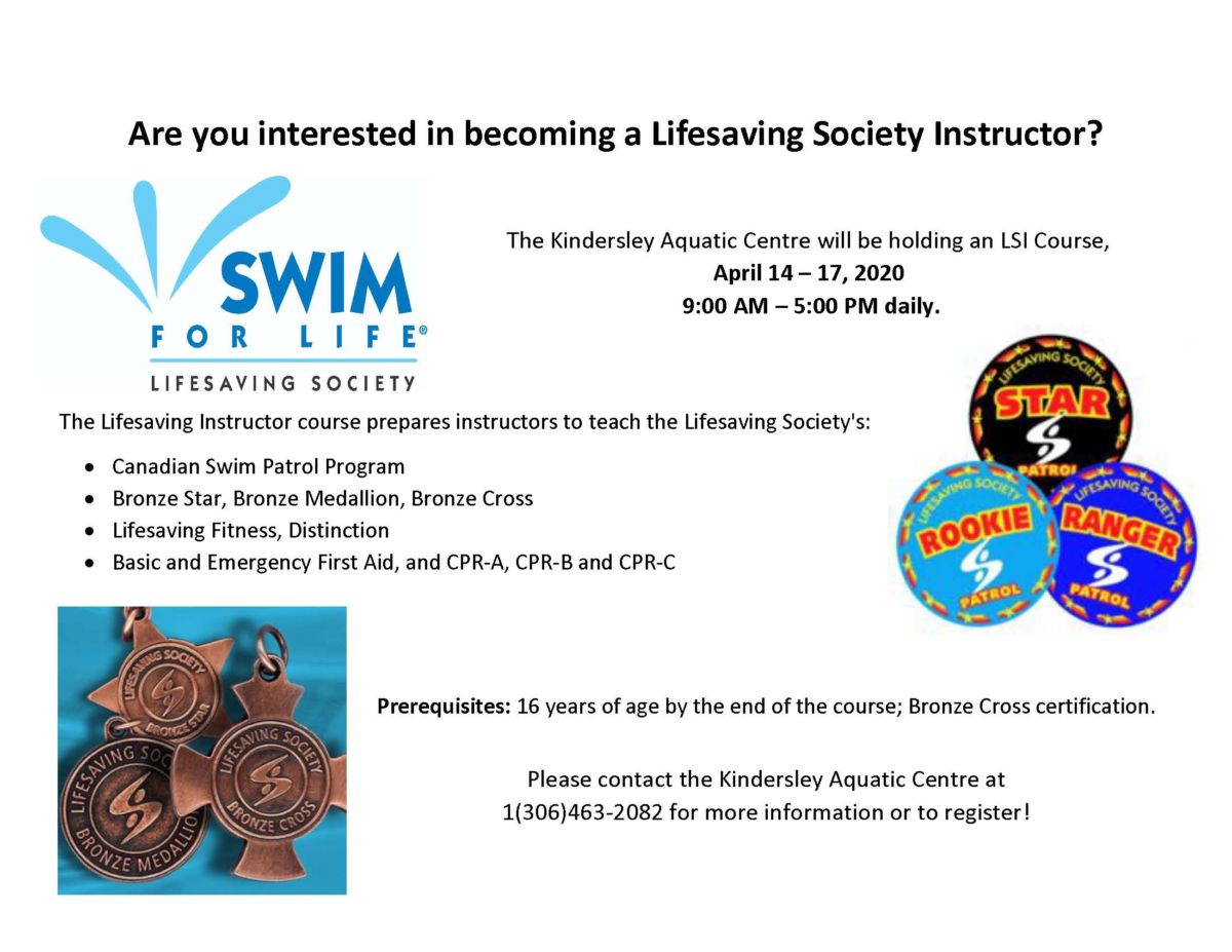 Lifesaving Society Instructor Course Town of Kindersley
