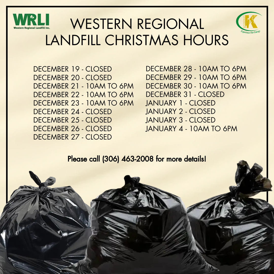 Western Regional Landfill Christmas Hours Town of Kindersley