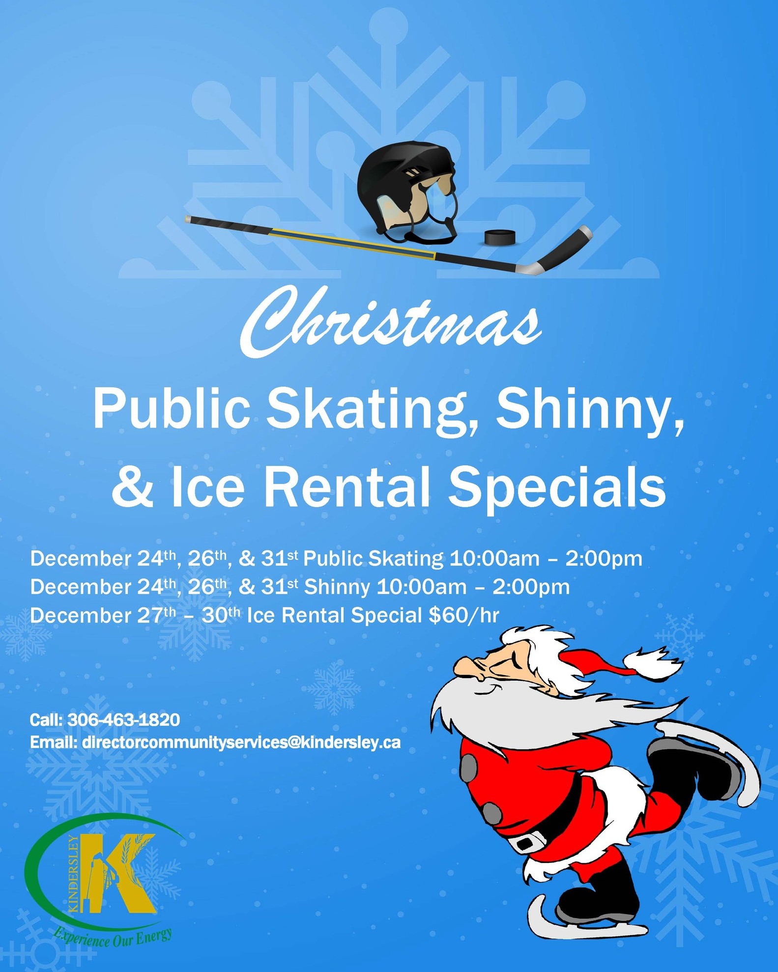 Christmas Public Skating, Shinny, & Ice Rental Specials! Town of